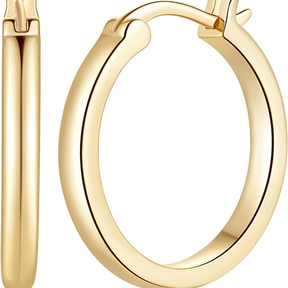 Gold Hoop Earrings 14K Gold Hoop Earrings for Women Lightweight Hoop Earring for - Picture 1 of 7